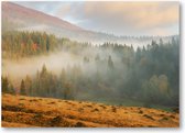 Foggy Morning - Mistige ochtend in de herfst - 70x50 Canvas Liggend - Landschap - Natuur