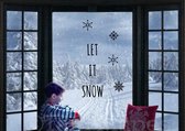 Raamsticker zwart - Kerstmis - Kerst sticker - Herbruikbaar - Christmas - Let it snow - Sneeuw vlokjes - Holidays - Feestdagen - Raamfolie - Raamdecoratie - Snowflakes - Gemakkelijk aanbrenge