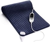 Romarket Elektrisch Warmtekussen voor Rug/Nek/Schouders/Buik - Wasbaar Heating Pad Kussen - XL 60X30 cm - Baby - Donkerblauw