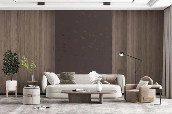Motif Luxe de petites feuilles dorées sur fond sombre 180x280 cm