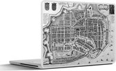 Laptop sticker - 11.6 inch - Historische stadskaart van het Noord-Hollandse Enkhuizen - zwart wit - 30x21cm - Laptopstickers - Laptop skin - Cover