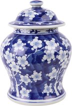 Fine Asianliving Pot de Gingembre Chinois Blauw Fleurs Wit D18xH24cm