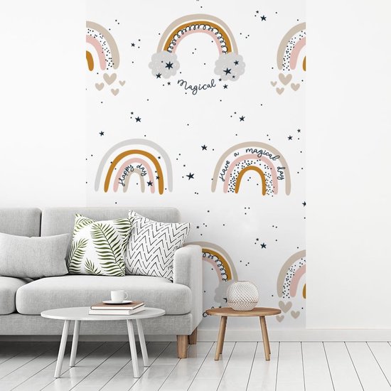 Behang - Fotobehang Patronen - Regenboog - Quotes - Breedte 195 cm x hoogte 300 cm