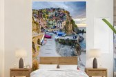 Behang - Fotobehang Zonsondergang over Manarola in Cinque Terre - Breedte 225 cm x hoogte 350 cm