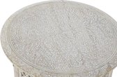 Bijzettafel DKD Home Decor Gebloemd Bruin Wit Mangohout (62.5 x 62.5 x 54 cm)