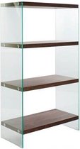 - shelving glass mdf 80x40x150 walnut dark brown - bruin