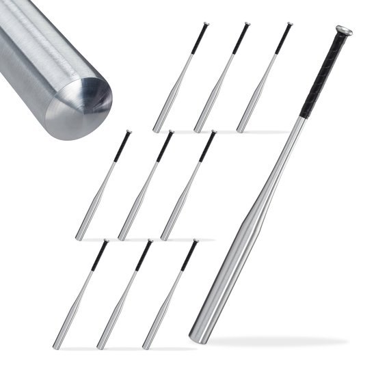 2x baseballknuppel aluminium, 34 inch/ 86 cm, antislip handvat, softbal knuppel, lichte honkbalknuppel, zilver 2x baseballknuppel aluminium, 34 inch/ 86 cm, antislip handvat, softbal knuppel, lichte honkbalknuppel, zilver