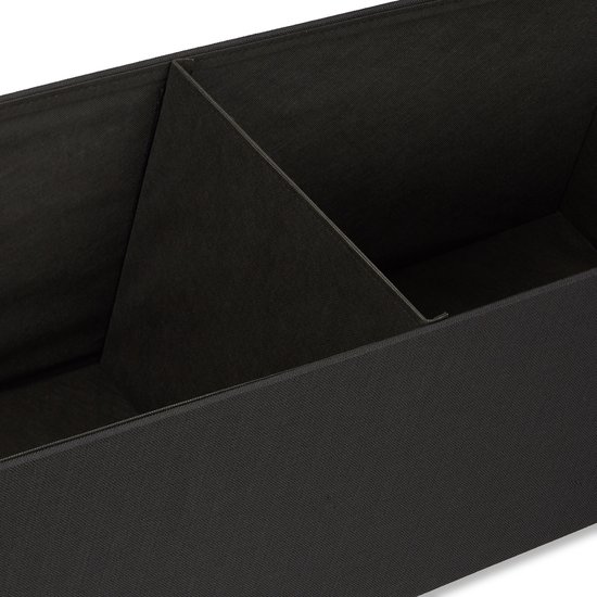 relaxdays Banc pliable + rangement - Banc en lin - Banc gris ou marron - 114x38x38 cm noir