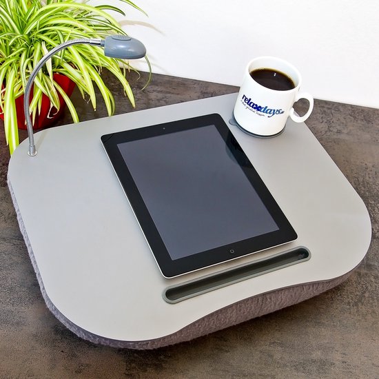 Laptoptafel | Kussen | Ergonomisch | Bekerhouder | LED-licht Laptoptafel | Kussen | Ergonomisch | Bekerhouder | LED-licht