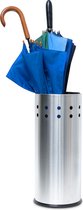 Relaxdays paraplubak rvs met lekbak - ronde parapluhouder metaal - paraplustandaard modern