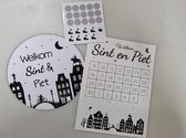 Aftelkalender Sinterklaas - canvas aftelkalender incl. gratis raamsticker - aftellen tot 5 december