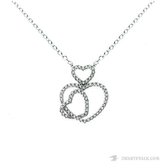 Juwelier Zwartevalk - Zilveren (gerhodineerd) ketting met hartjes hanger 25.225/42+3 cm