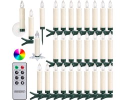 Monzana 30x LED Bougie De Noël Dimmable Minuterie Télécommande Batterie Multicolore