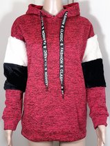 Dames trui hoodie trui met capuchon rood maat XL