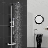 BELANIAN - Opbouw doucheset - Regen Doucheset - Thermostaatdouche uitgerust met een vierkante douchekop van 20 cm en een verstelbare handdouche, een douche-accessoireset en een bra