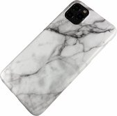 Apple iPhone X / Xs - Silicone marmer zacht hoesje Elise wit - Geschikt voor