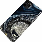 Apple iPhone X / Xs - Silicone marmer zacht hoesje Noe donkergroen - Geschikt voor