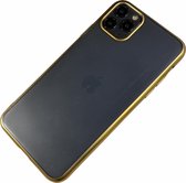 Apple iPhone 11 Pro Max - Silicone transparant mat hard hoesje Finn goud - Geschikt voor