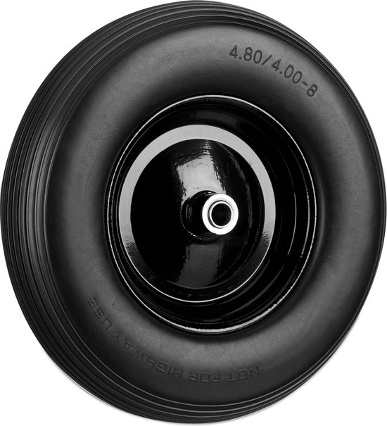 Relaxdays kruiwagenwiel 4.80 4.00-8 - rubberband - stalen velg - tot 100 kg - antilek - zwart van Relaxdays — afbeelding 2