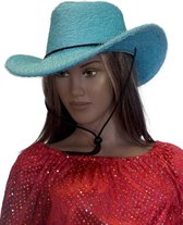 Western Cowboy hoed volwassene harig baby-blauwe