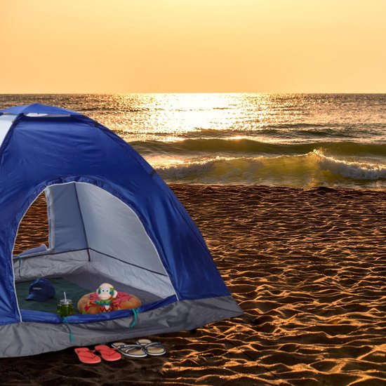 strandtent - pop-up - 2-3 personen - SPF 50+ - 135x200x200 cm - koepeltent - blauw van Avento — afbeelding 3