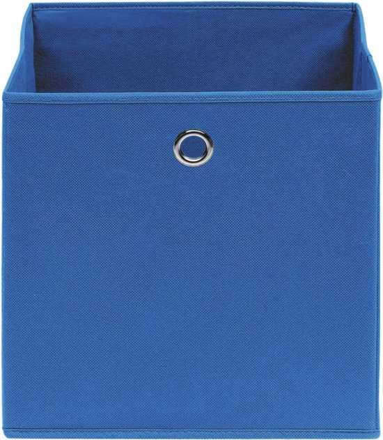 vidaXL Lot de 10 Boîtes de rangement Bleu 28 x 28 x 28 cm - Opbergbox - Organiseur de placard - Opbergbox pliable
