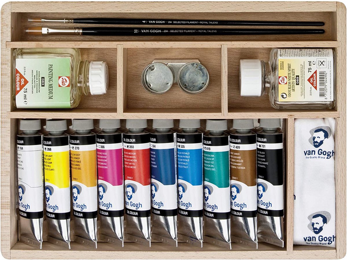 Van Gogh olieverf kist 10 tubes 40ml met accessoires | bol.com