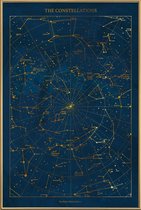 JUNIQE - Poster met kunststof lijst Constellations gouden -40x60