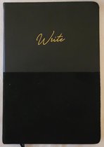 LIBOZA - Notitieboek - A5 -  Suedelook - Zwart - met ECO pen- Gelinieerd - 96 blz - 14,5 x 21 cm - Prettig formaat - Past in handtas - Cadeau - Verjaardag- Sinterklaas – Kerstmis