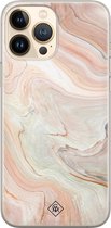 iPhone 13 Pro Max hoesje siliconen - Marmer waves | Apple iPhone 13 Pro Max case | TPU backcover transparant