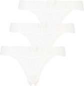 Hunkemöller Dames Lingerie 3-pack string Madison - Wit - maat L