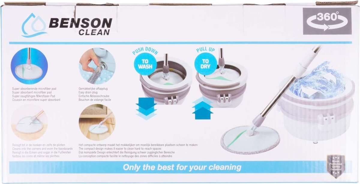 Benson Mop & emmer set - 360° draaiend systeem thumbnail 4