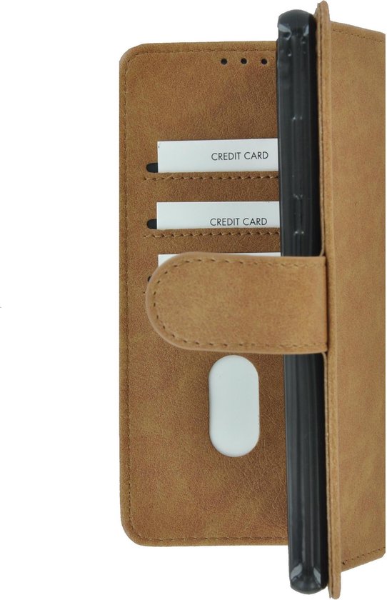 Coque Samsung Galaxy A03s - Protecteur d'écran Samsung Galaxy A03s - Bookcase Portefeuille Marron + Protecteur d'écran