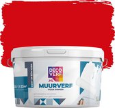 Decoverf muurverf mat, Robijn rood, 2.5L