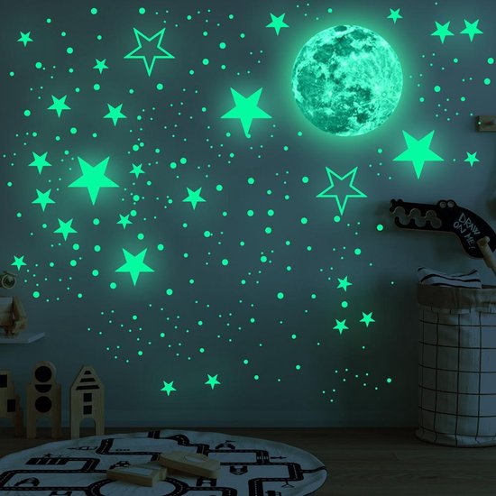 The Life Style Goods - Glow in the Dark Stars - 442 pièces - Glow in the Dark Autocollants - Stickers muraux Chambre d'enfants - Autocollant