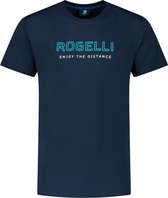 Rogelli Logo T-Shirt Sportshirt - Korte Mouwen - Heren - Marine - Maat XL
