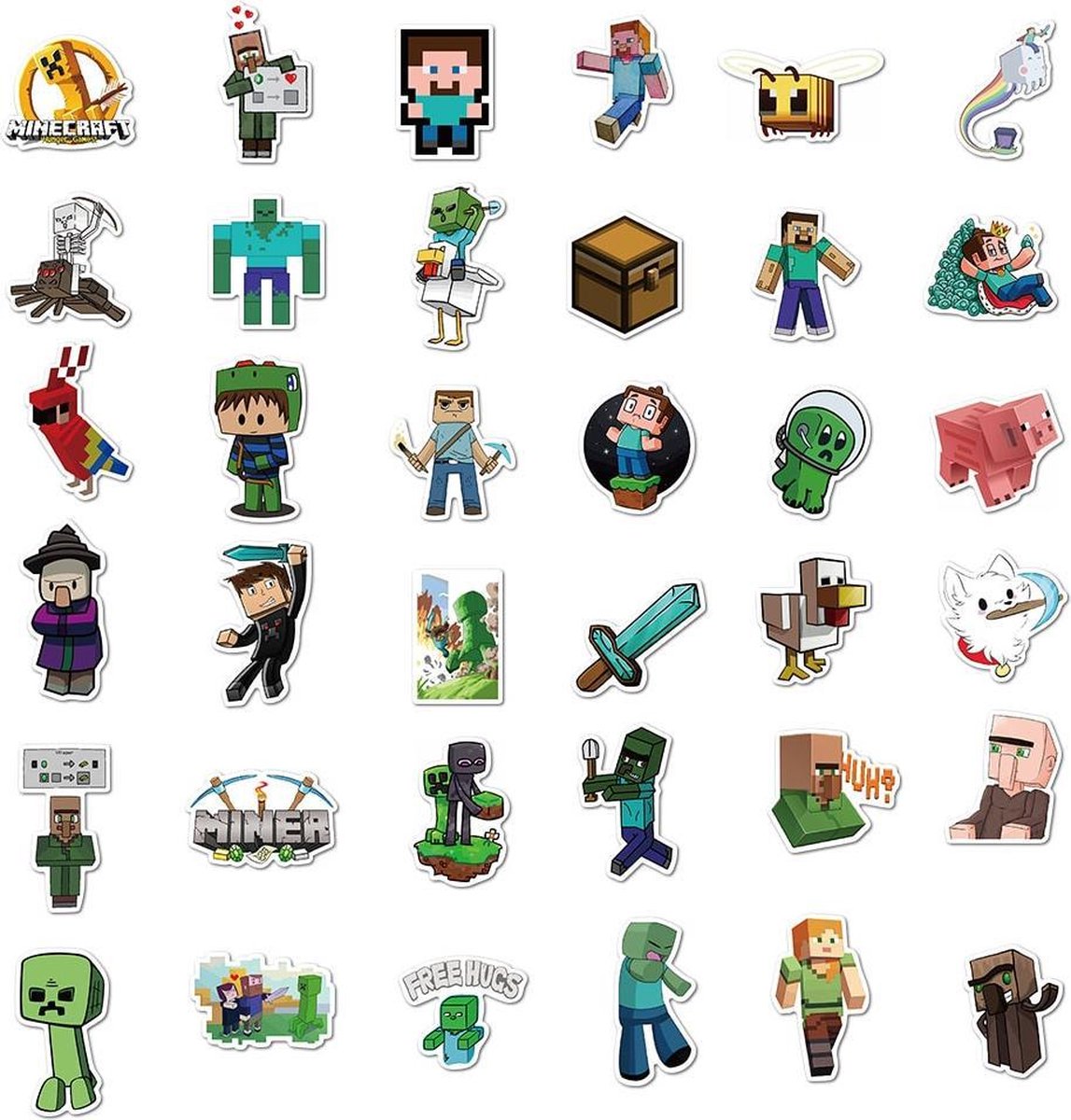 Large Minecraft Sticker 100 Minecraft stickers - Gaming sticker pakket voor laptop, agenda ...