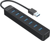ORICO USB 3.0 hub met 7 USB-A poorten - extra USB-C stroomtoevoer - zwart