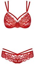 2-Delige Kanten BH Set - Rood - Sexy Lingerie & Kleding - Lingerie Dames