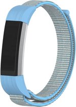 Nylon Smartwatch bandje - Geschikt voor Fitbit Alta / Alta HR nylon bandje - blauw mix - Strap-it Horlogeband / Polsband / Armband