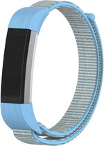 Nylon Smartwatch bandje - Geschikt voor  Fitbit Alta / Alta HR nylon bandje - blauw mix - Strap-it Horlogeband / Polsband / Armband