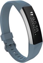 Siliconen Smartwatch bandje - Geschikt voor Fitbit Alta / Alta HR siliconen bandje - grijsblauw - Strap-it Horlogeband / Polsband / Armband - Maat: Maat S