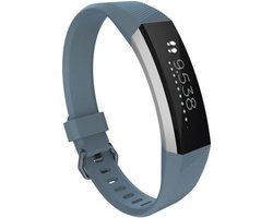 Siliconen Smartwatch bandje - Geschikt voor Fitbit Alta / Alta HR siliconen bandje - grijsblauw - Strap-it Horlogeband / Polsband / Armband - Maat: Maat S