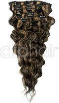 Remy Human Hair extensions wavy 18 - zwart / blond 1B/27#