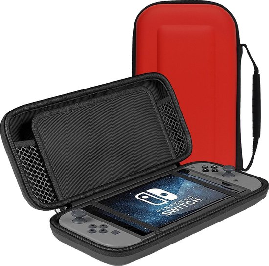 Hoesje Geschikt voor Nintendo Switch OLED Case Hoes Hard Cover - Hoes Geschikt voor Nintendo Switch OLED Hoes - Rood