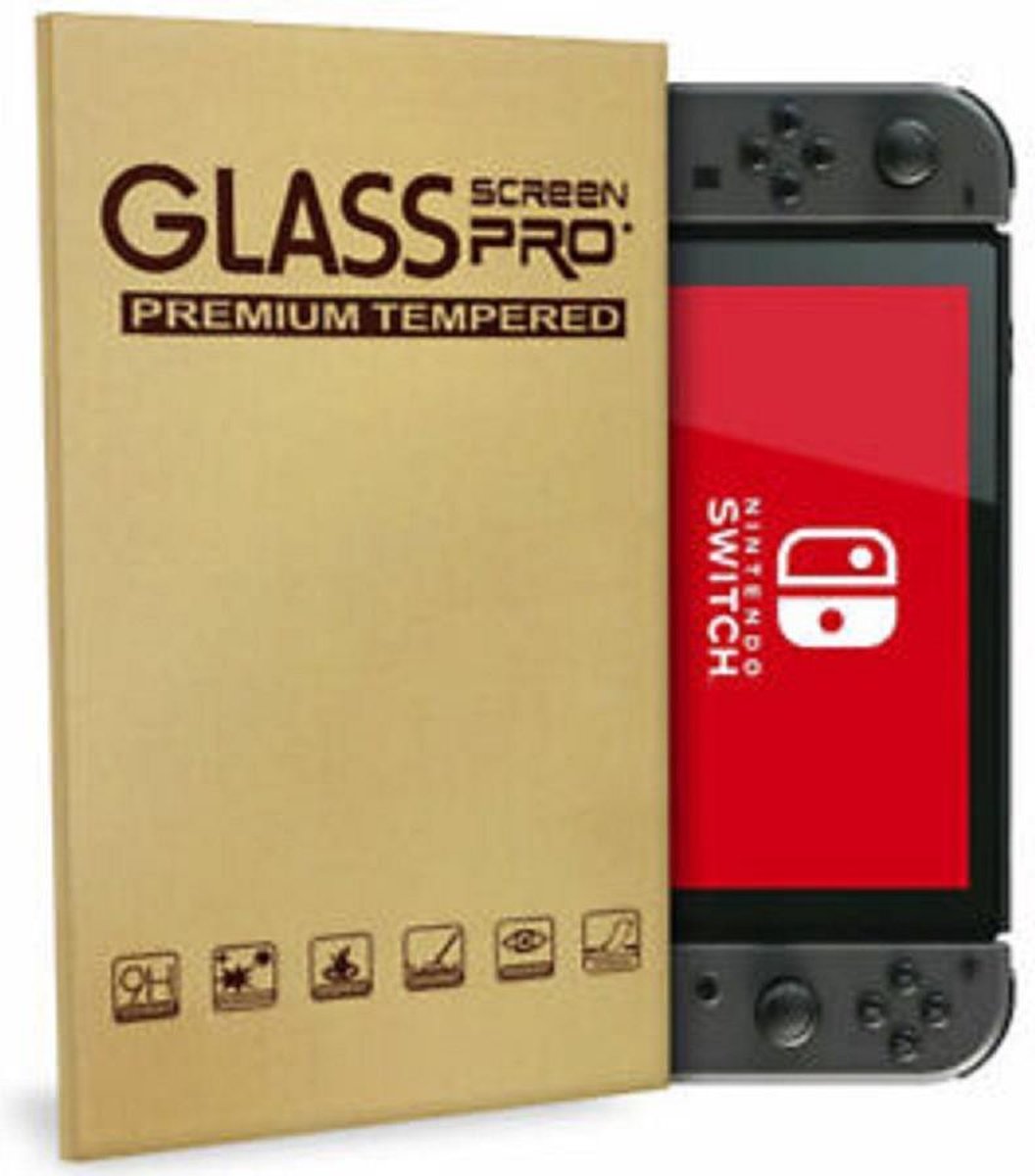 Glass Pro+ Tempered Glass 9H Screen Protector Geschikt voor Nintendo Switch