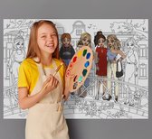 Models and The City - Amsterdam - Topmodel Kleurplaat XXL - Topmodel Kleurboek voor Meisjes, Jongens en Volwassenen-Topmodel Producten voor Kids - Top Model Kleurposter 980x680 mm