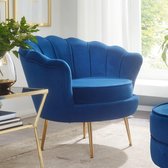 Pippa Design fauteuil - comfortabele stoel - tulpmodel - blauw