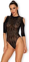 Transparante Cold Shoulder Body - Zebraprint - Sexy Lingerie & Kleding - Lingerie Dames