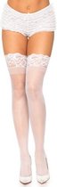 Klassieke kousen met kanten rand - Wit - Sexy Lingerie & Kleding - Beenmode
